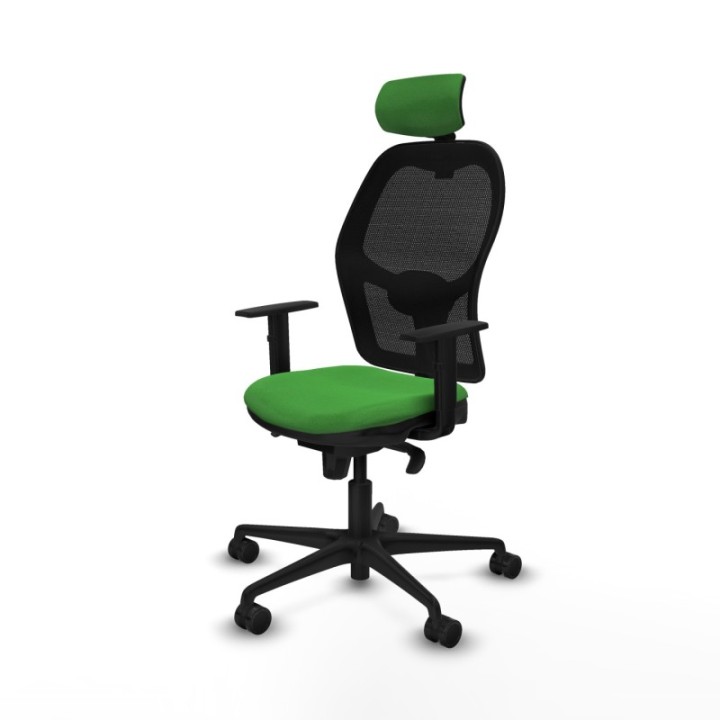 Jorquera sincro malla negra bali verde brazos 1D base nailon cabecero 2D ruedas 65mm nailon