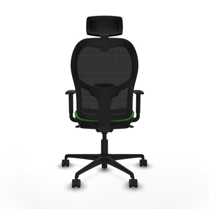 Jorquera sincro malla negra bali verde brazos 1D base nailon cabecero 2D ruedas 65mm nailon