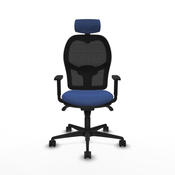 Jorquera sincro malla negra bali azul marino brazos 1D base nailon cabecero 2D ruedas 65mm nailon