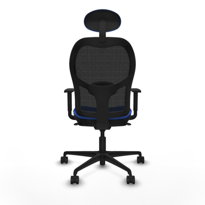 Jorquera sincro malla negra bali azul brazos 1D base nailon cabecero fijo ruedas 65mm nailon