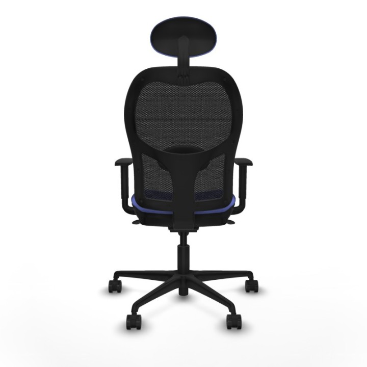 Jorquera sincro malla negra bali azul claro brazos 1D base nailon cabecero fijo ruedas 65mm nailon