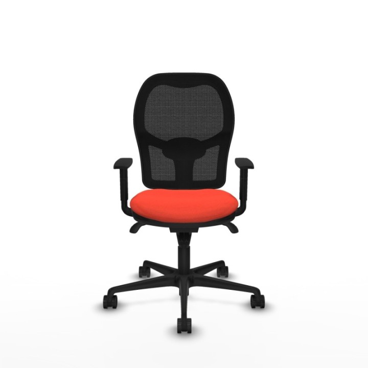 Jorquera sincro malla negra bali naranja oscuro brazos 1D base nailon  ruedas 65mm nailon