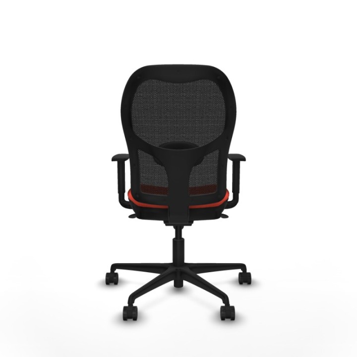 Jorquera sincro malla negra bali naranja oscuro brazos 1D base nailon  ruedas 65mm nailon