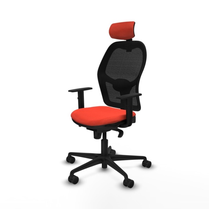 Jorquera sincro malla negra bali naranja oscuro brazos 1D base nailon cabecero 2D ruedas 65mm nailon