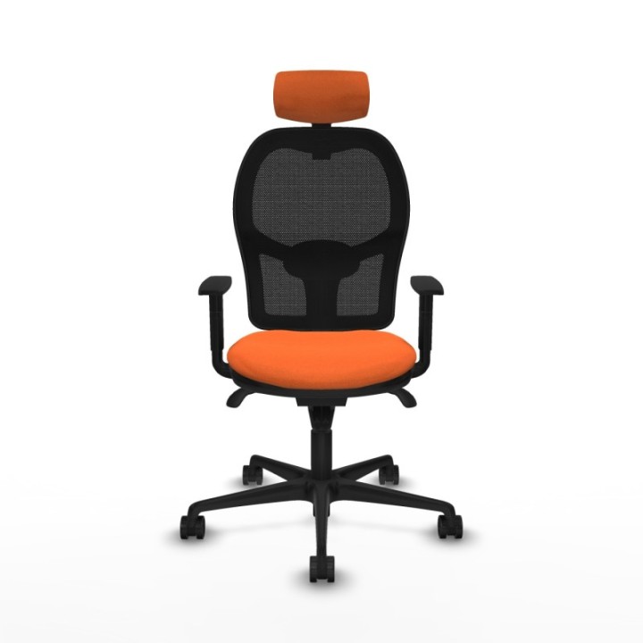 Jorquera sincro malla negra bali naranja brazos 1D base nailon cabecero 2D ruedas 65mm nailon