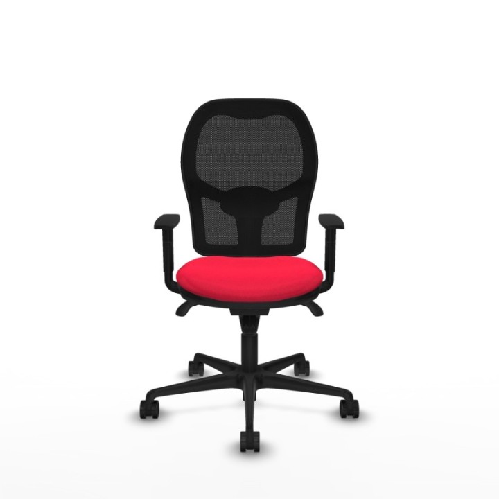 Jorquera sincro malla negra bali rojo brazos 1D base nailon  ruedas 65mm nailon