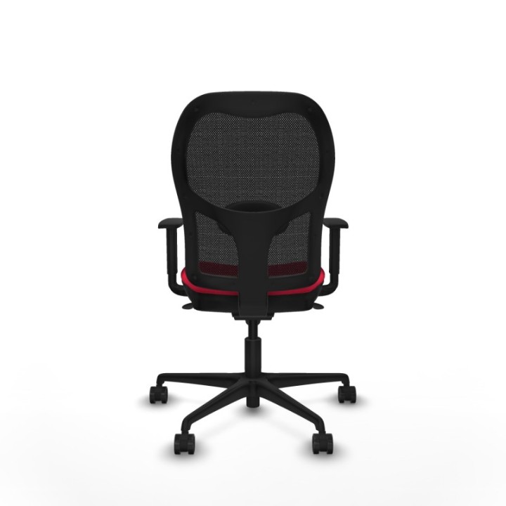 Jorquera sincro malla negra bali rojo brazos 1D base nailon  ruedas 65mm nailon