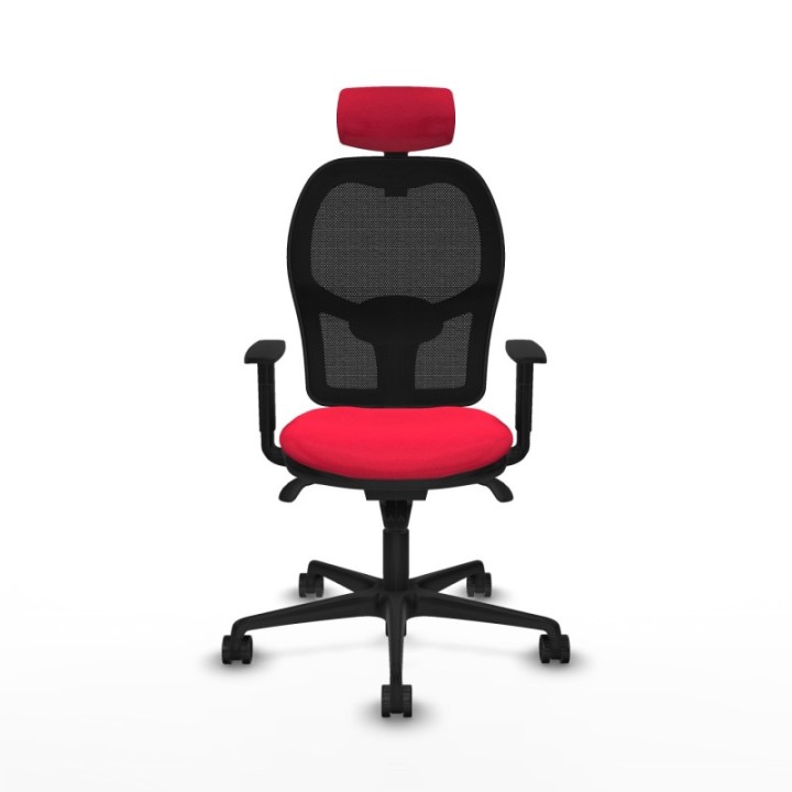 Jorquera sincro malla negra bali rojo brazos 1D base nailon cabecero 2D ruedas 65mm nailon