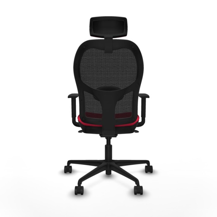 Jorquera sincro malla negra bali rojo brazos 1D base nailon cabecero 2D ruedas 65mm nailon