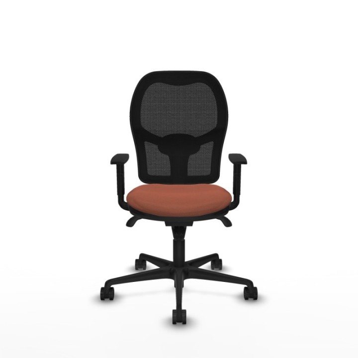 Jorquera sincro malla negra bali marrón brazos 1D base nailon  ruedas 65mm nailon