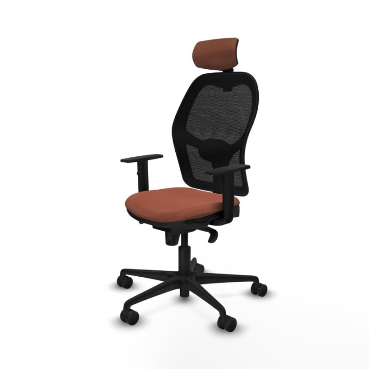 Jorquera sincro malla negra bali marrón brazos 1D base nailon cabecero 2D ruedas 65mm nailon