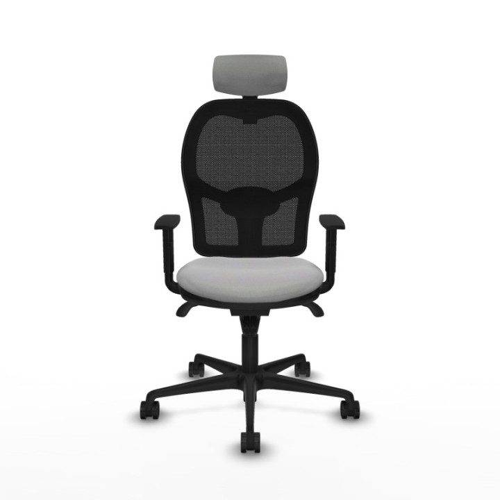 Jorquera sincro malla negra bali gris claro brazos 1D base nailon cabecero 2D ruedas 65mm nailon