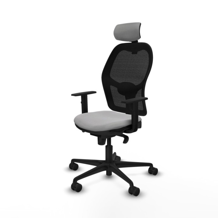 Jorquera sincro malla negra bali gris claro brazos 1D base nailon cabecero 2D ruedas 65mm nailon