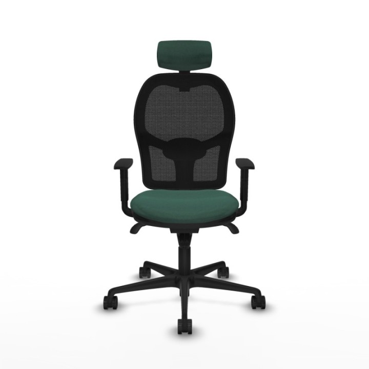 Jorquera sincro malla negra bali verde botella brazos 1D base nailon cabecero 2D ruedas 65mm nailon