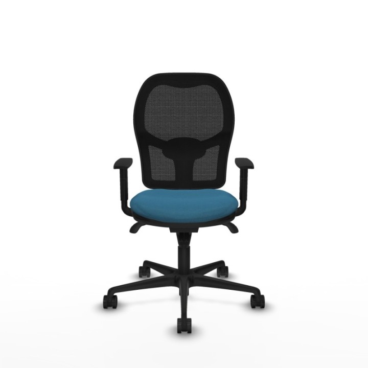 Jorquera sincro malla negra bali verde petroleo brazos 1D base nailon  ruedas 65mm nailon