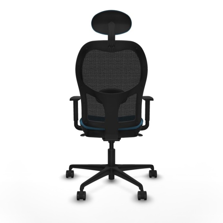 Jorquera sincro malla negra bali verde petroleo brazos 1D base nailon cabecero fijo ruedas 65mm nailon