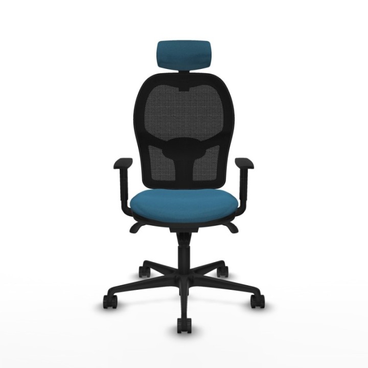 Jorquera sincro malla negra bali verde petroleo brazos 1D base nailon cabecero 2D ruedas 65mm nailon