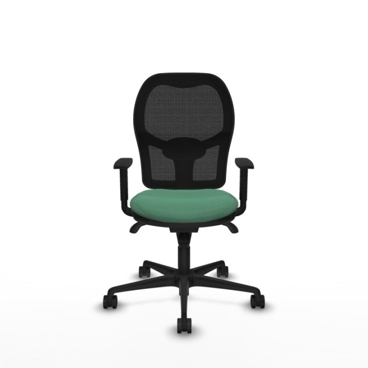 Jorquera sincro malla negra bali verde esmeralda brazos 1D base nailon  ruedas 65mm nailon