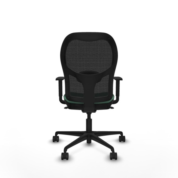 Jorquera sincro malla negra bali verde esmeralda brazos 1D base nailon  ruedas 65mm nailon