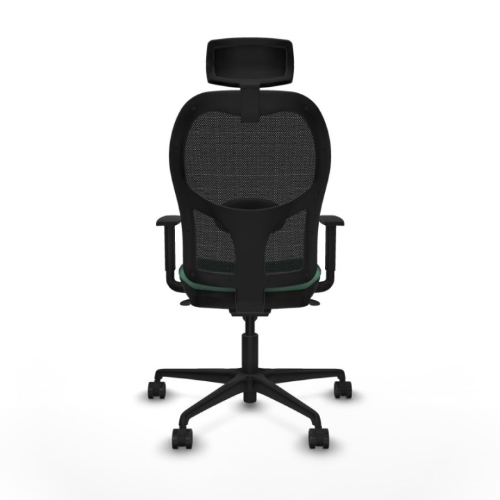 Jorquera sincro malla negra bali verde esmeralda brazos 1D base nailon cabecero 2D ruedas 65mm nailon