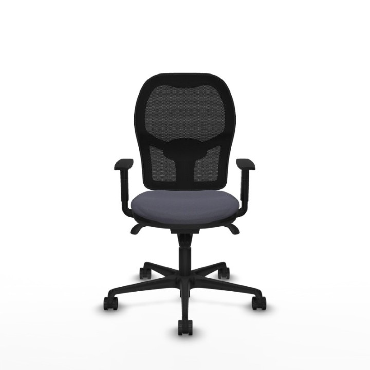 Jorquera sincro malla negra bali gris oscuro brazos 1D base nailon  ruedas 65mm nailon