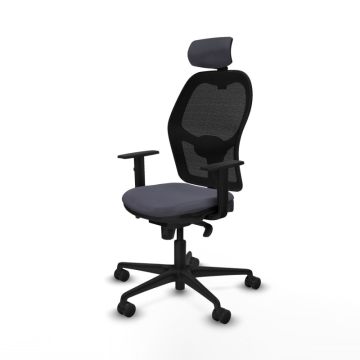 Jorquera sincro malla negra bali gris oscuro brazos 1D base nailon cabecero 2D ruedas 65mm nailon