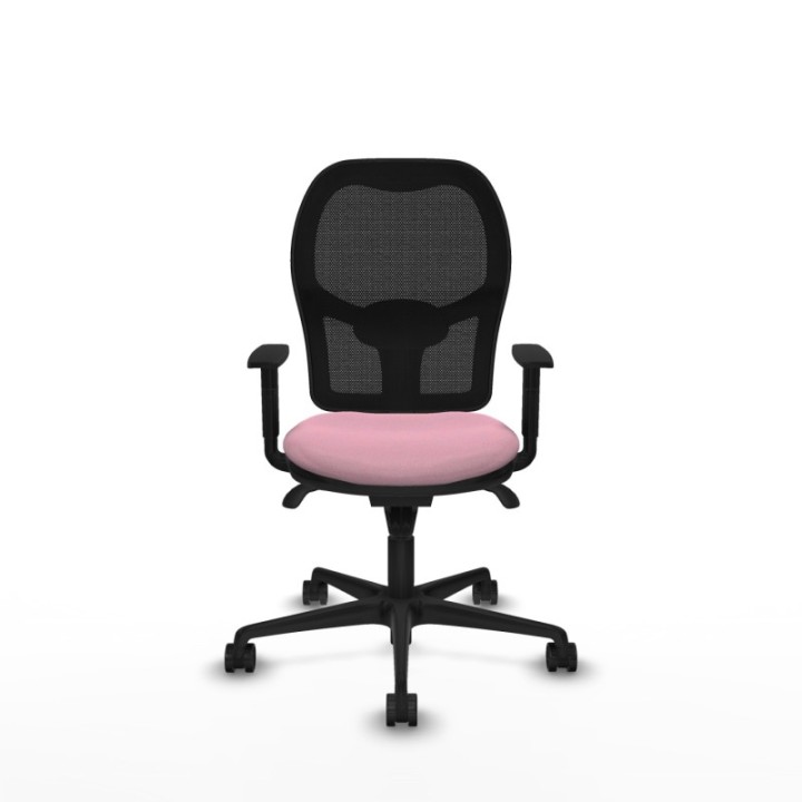 Jorquera sincro malla negra bali rosa brazos 1D base nailon  ruedas 65mm nailon