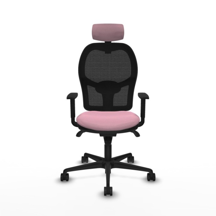 Jorquera sincro malla negra bali rosa brazos 1D base nailon cabecero 2D ruedas 65mm nailon