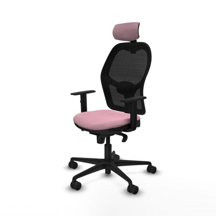 Jorquera sincro malla negra bali rosa brazos 1D base nailon cabecero 2D ruedas 65mm nailon