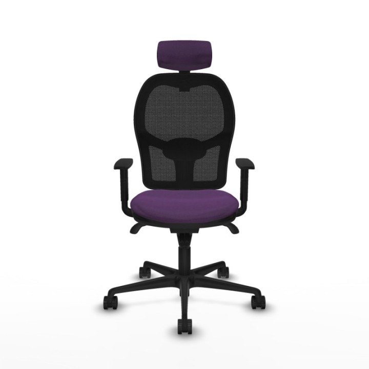 Jorquera sincro malla negra bali morado brazos 1D base nailon cabecero 2D ruedas 65mm nailon