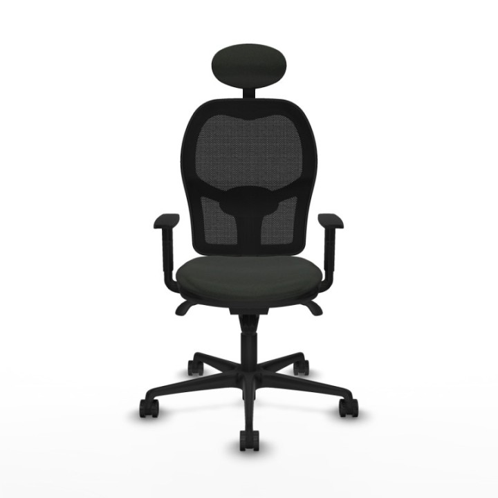 Jorquera sincro malla negra bali negro brazos 1D base nailon cabecero fijo ruedas 65mm nailon