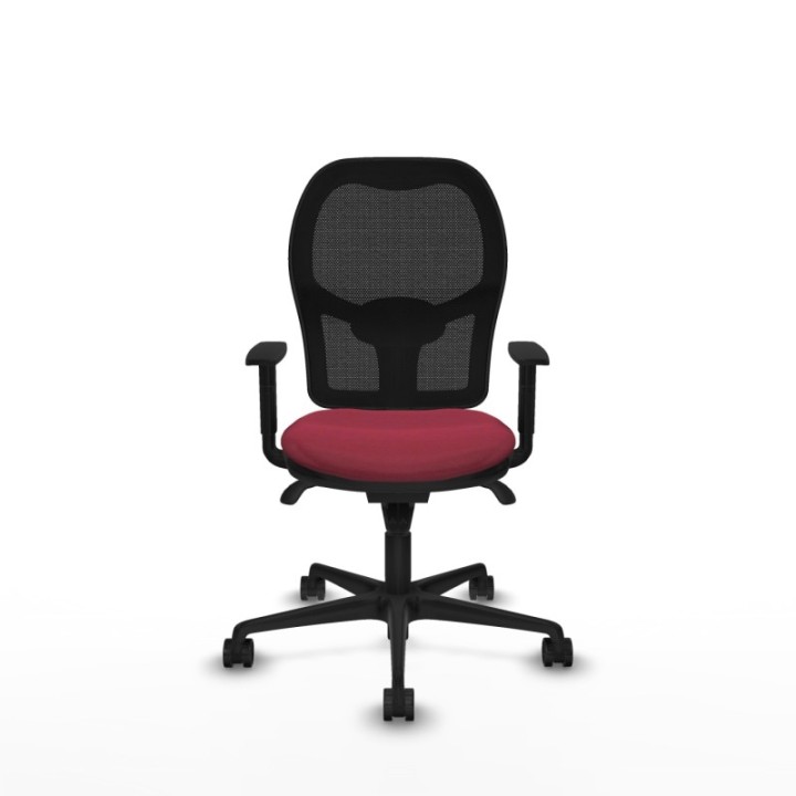 Jorquera sincro malla negra bali granate brazos 1D base nailon  ruedas 65mm nailon