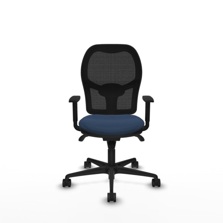 Jorquera sincro malla negra similpiel azul marino brazos 1D base nailon  ruedas 65mm nailon