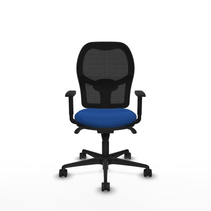 Jorquera sincro malla negra similpiel azul brazos 1D base nailon  ruedas 65mm nailon