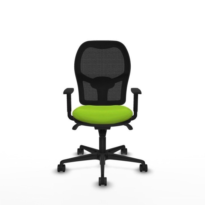 Jorquera sincro malla negra similpiel pistacho brazos 1D base nailon  ruedas 65mm nailon