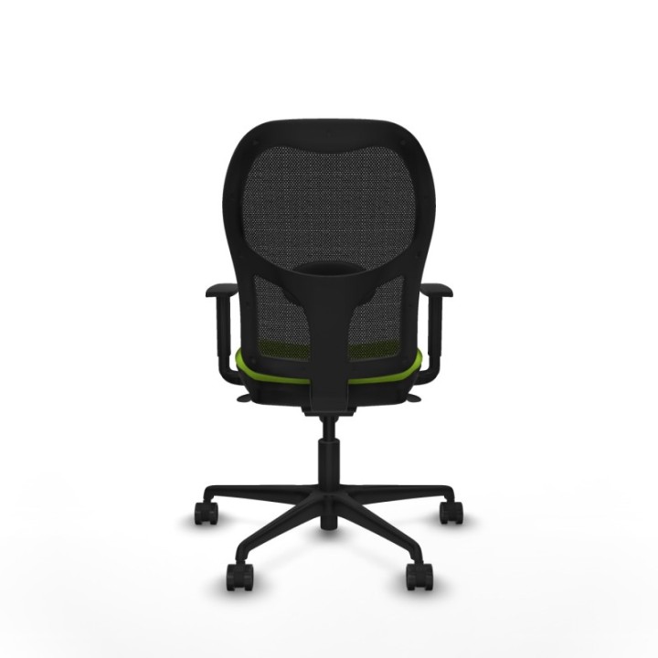 Jorquera sincro malla negra similpiel pistacho brazos 1D base nailon  ruedas 65mm nailon