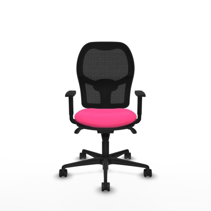 Jorquera sincro malla negra similpiel rosa brazos 1D base nailon  ruedas 65mm nailon