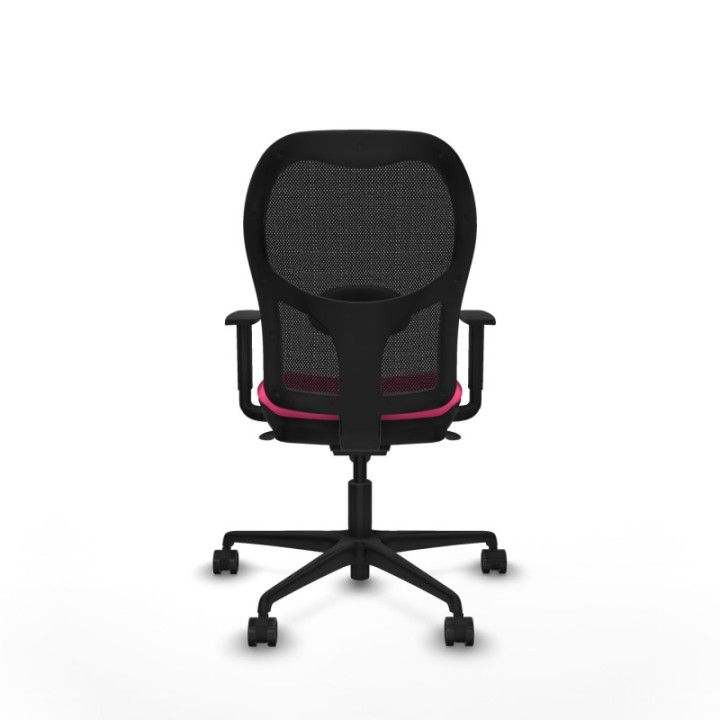 Jorquera sincro malla negra similpiel rosa brazos 1D base nailon  ruedas 65mm nailon