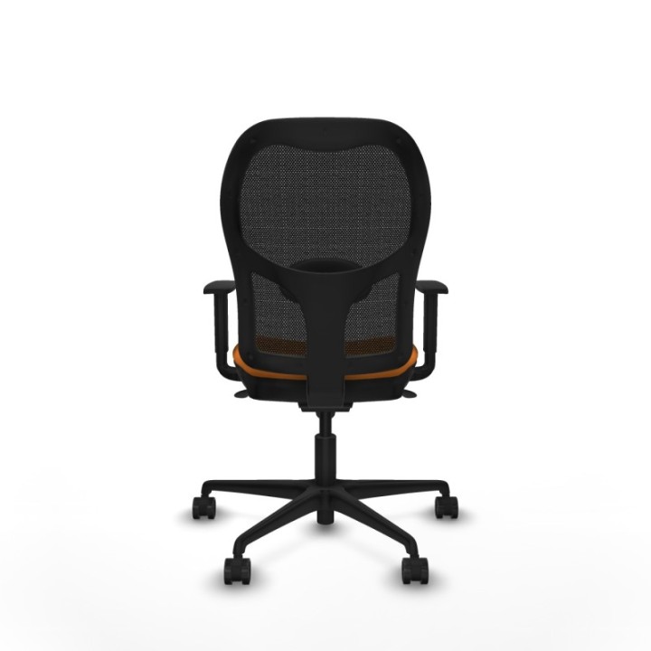 Jorquera sincro malla negra similpiel naranja brazos 1D base nailon  ruedas 65mm nailon