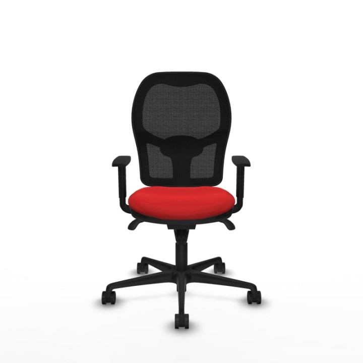 Jorquera sincro malla negra similpiel rojo brazos 1D base nailon  ruedas 65mm nailon