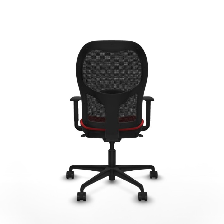 Jorquera sincro malla negra similpiel rojo brazos 1D base nailon  ruedas 65mm nailon