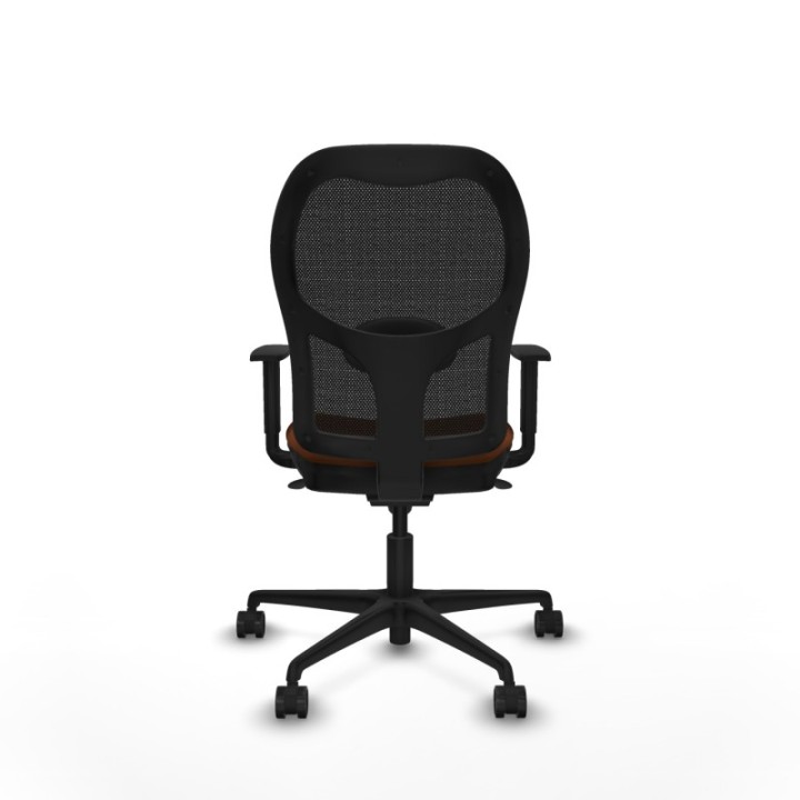 Jorquera sincro malla negra similpiel marrón brazos 1D base nailon  ruedas 65mm nailon