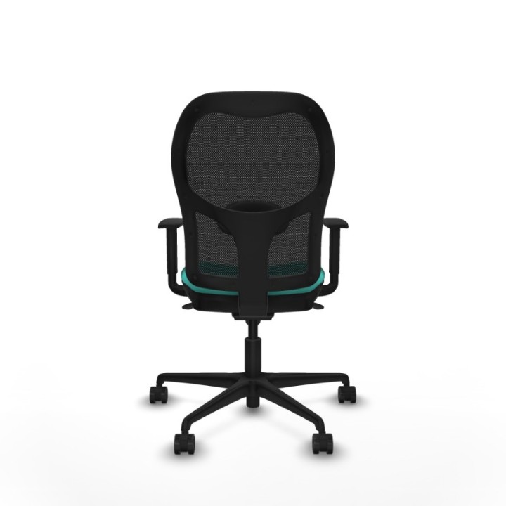 Jorquera sincro malla negra similpiel turquesa brazos 1D base nailon  ruedas 65mm nailon