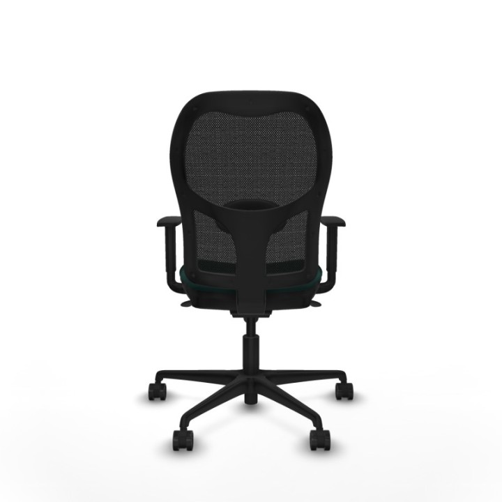 Jorquera sincro malla negra similpiel verde botella brazos 1D base nailon  ruedas 65mm nailon