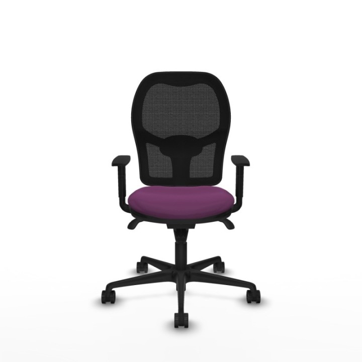 Jorquera sincro malla negra similpiel morado brazos 1D base nailon  ruedas 65mm nailon