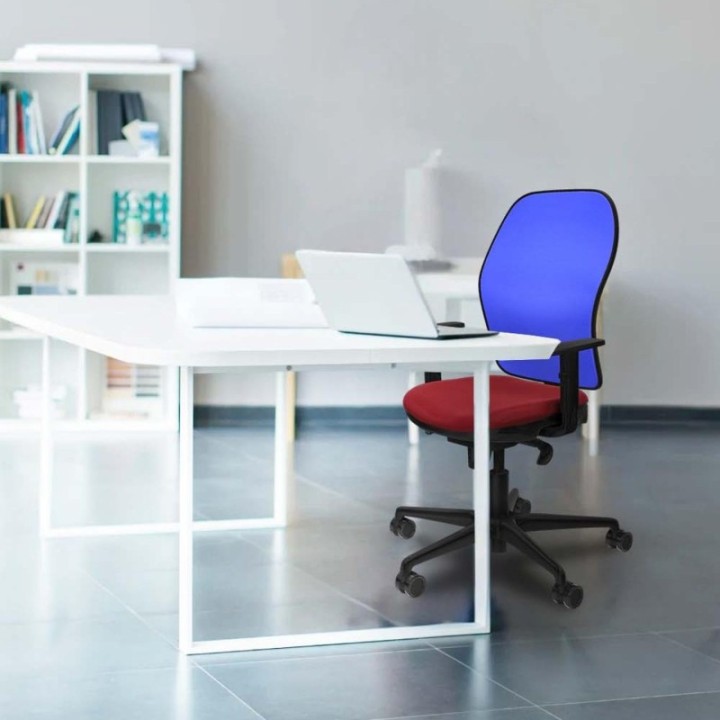 Jorquera sincro malla negra similpiel morado brazos 1D base nailon  ruedas 65mm nailon