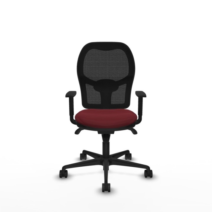 Jorquera sincro malla negra similpiel granate brazos 1D base nailon  ruedas 65mm nailon