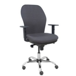 Silla Jorquera respaldo bali gris oscuro asiento bali gris oscuro base cromada y ruedas parqué