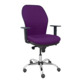 Silla Jorquera respaldo bali morado asiento bali morado base cromada y ruedas parqué