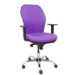 Silla Jorquera respaldo bali lila asiento bali lila base cromada y ruedas parqué